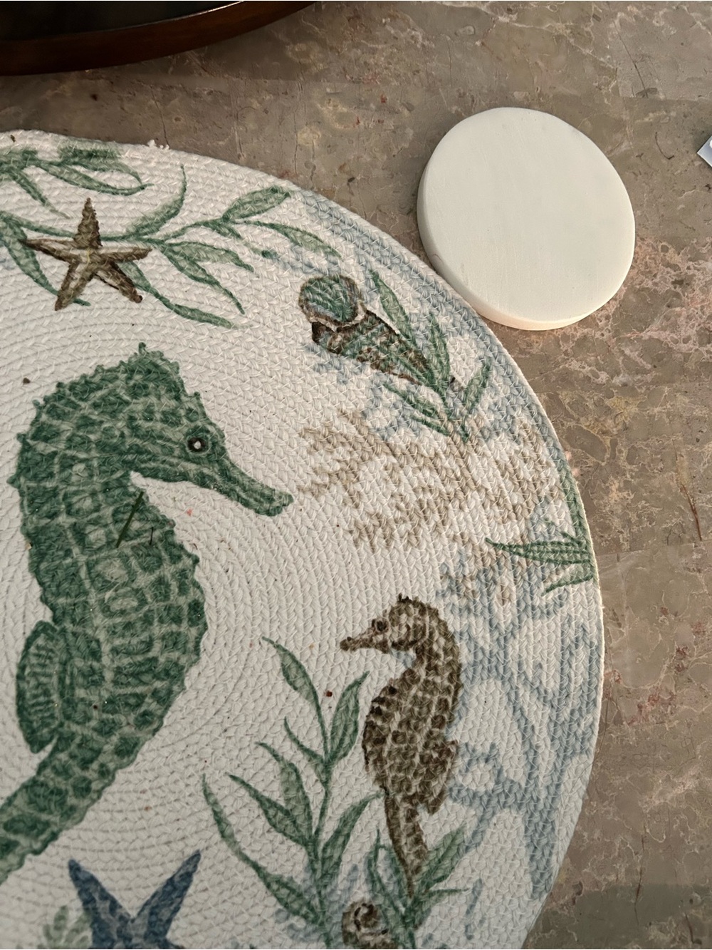 6 Round Marble Coasters -From India